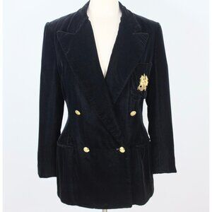 Ralph Lauren Purple Label Collection jacket sz 8 velvet black double breast